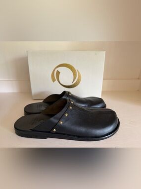 $495 Calleen Cordero Sierra Clog in Black Leather - Size 9.5